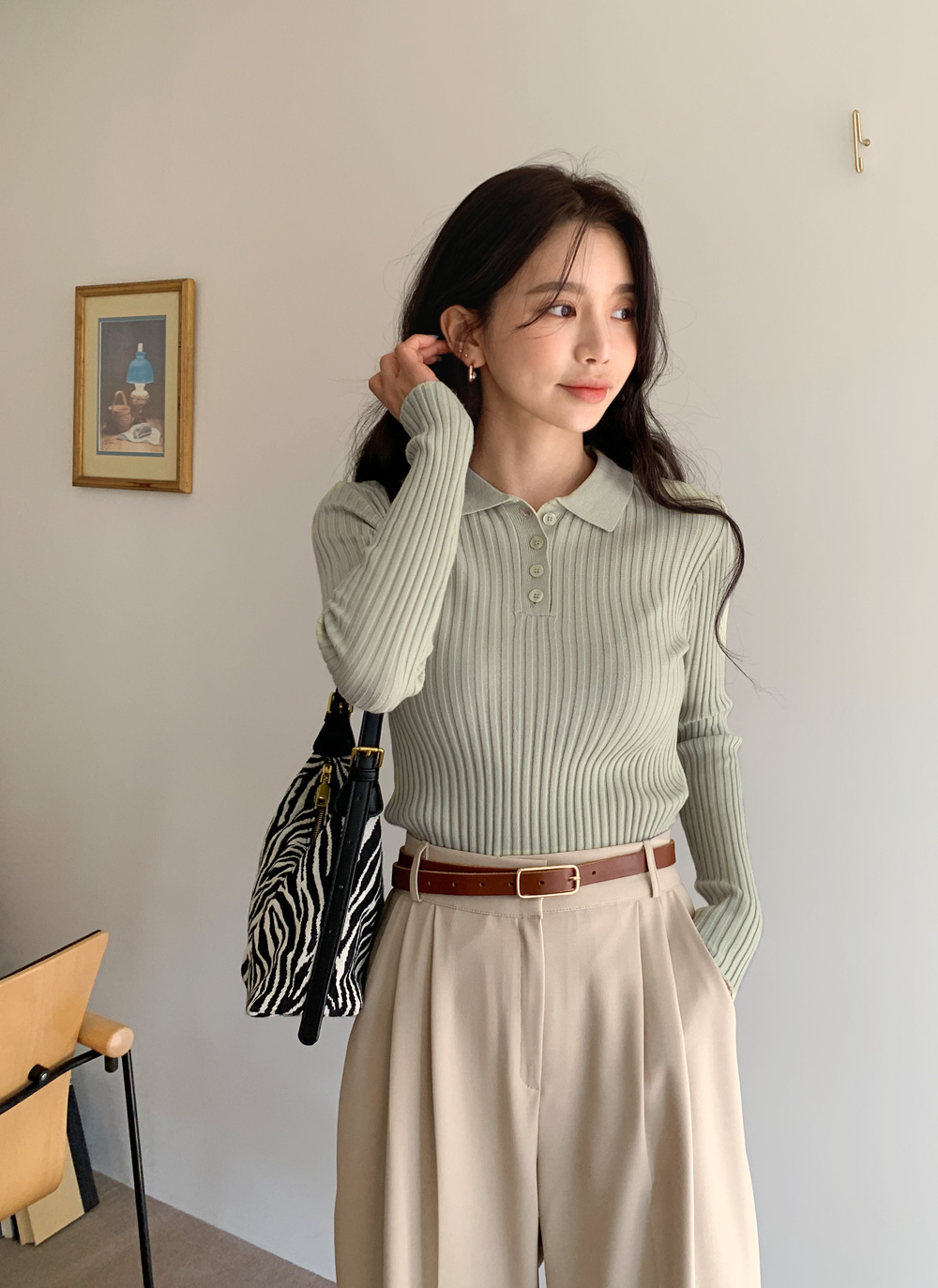 ポロカラーリブニット・全6色 | DHOLIC | 詳細画像7