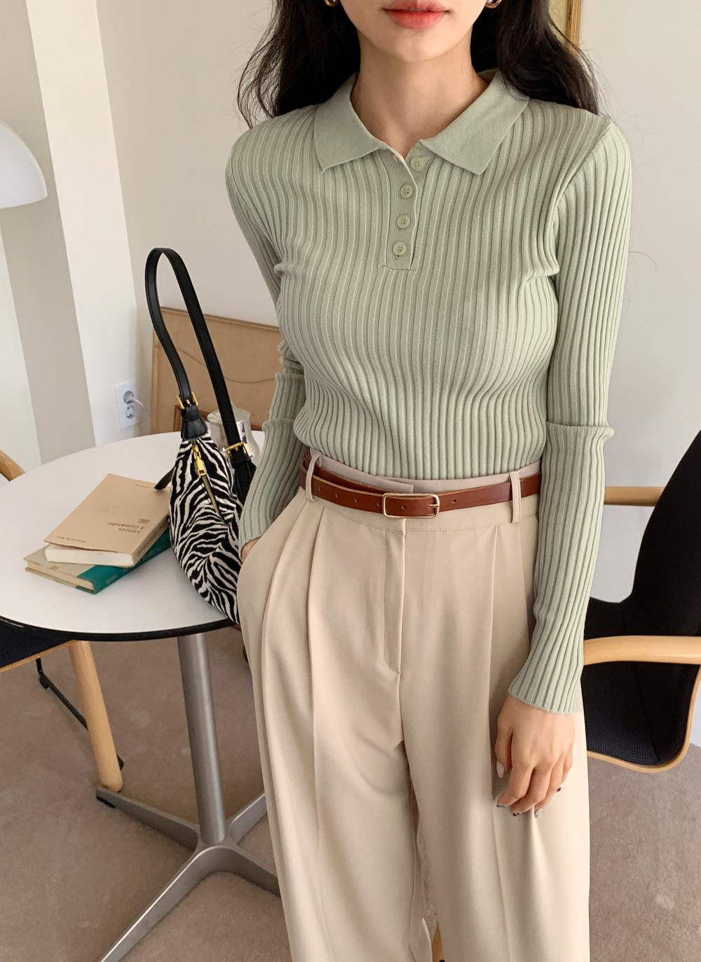 ポロカラーリブニット・全6色 | DHOLIC | 詳細画像12