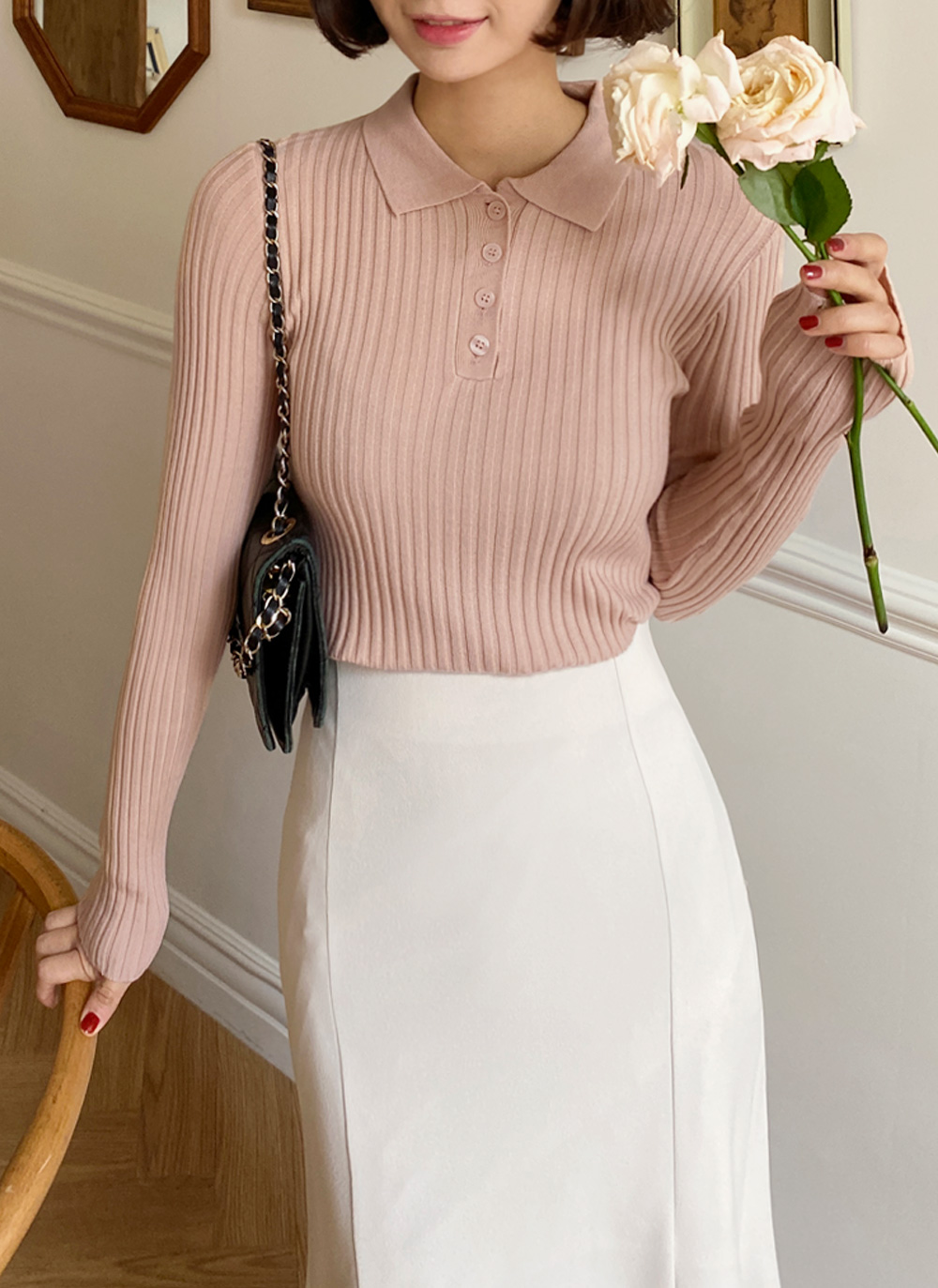 ポロカラーリブニット・全6色 | DHOLIC | 詳細画像19