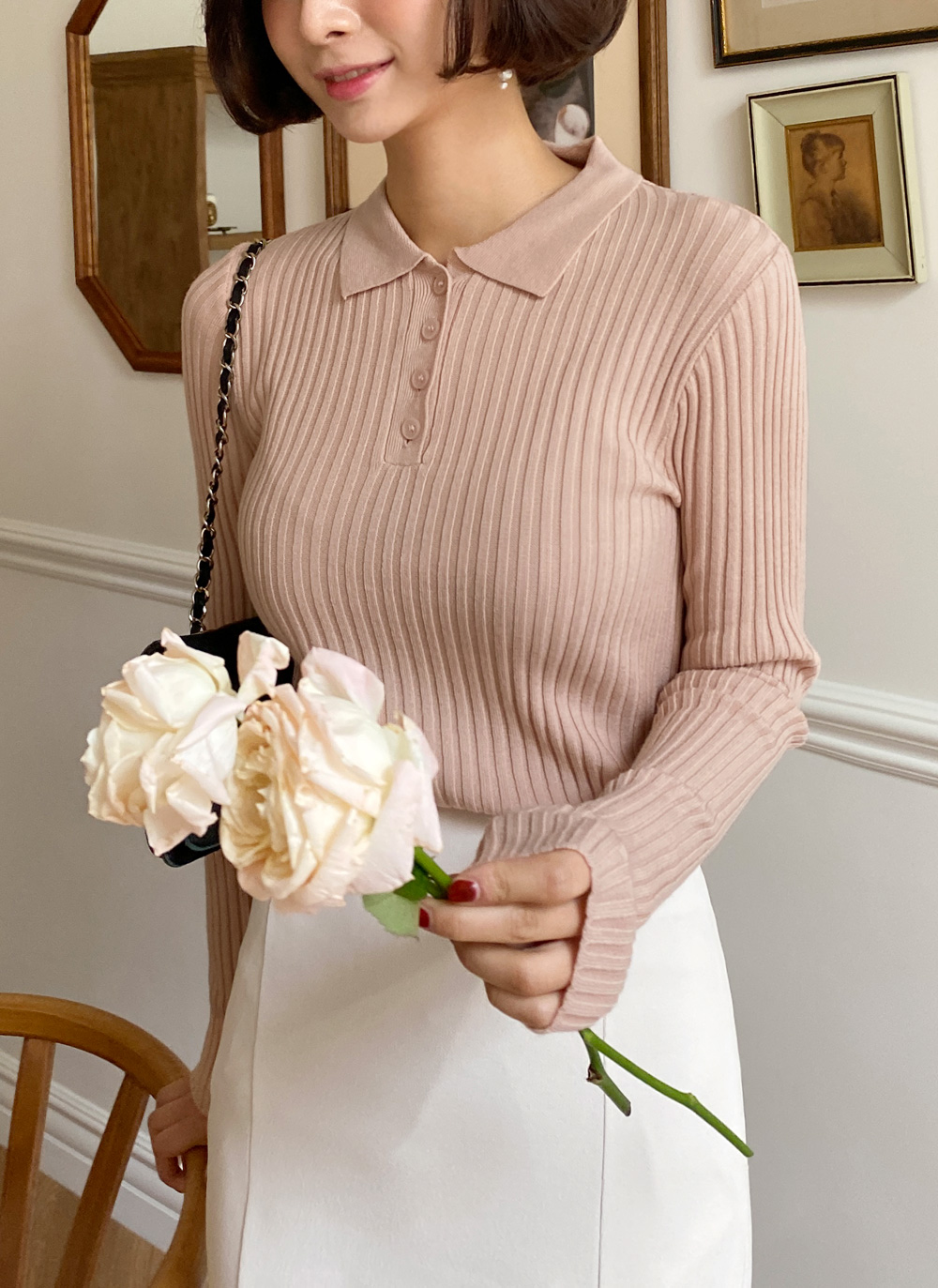 ポロカラーリブニット・全6色 | DHOLIC | 詳細画像20