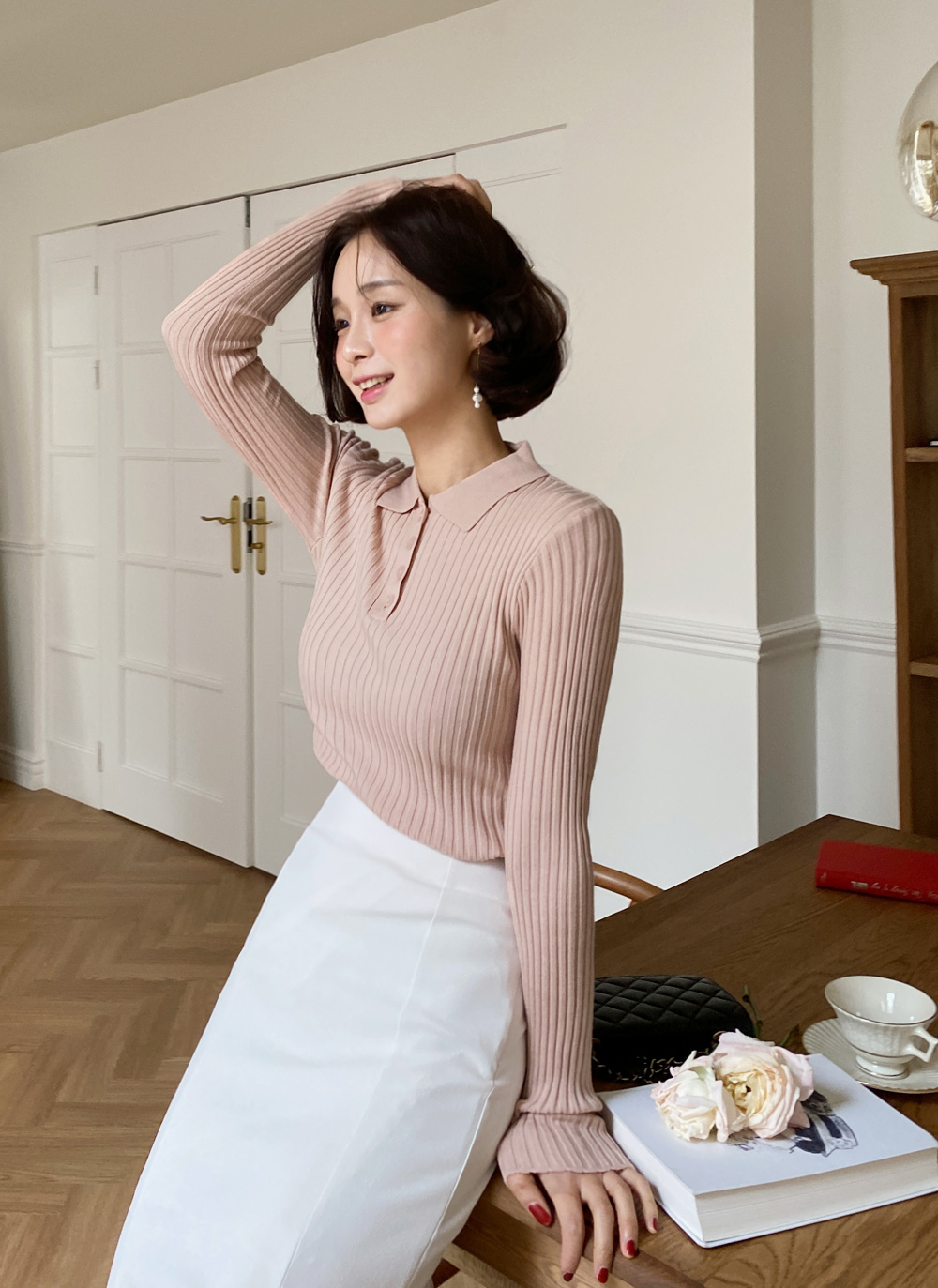 ポロカラーリブニット・全6色 | DHOLIC | 詳細画像22