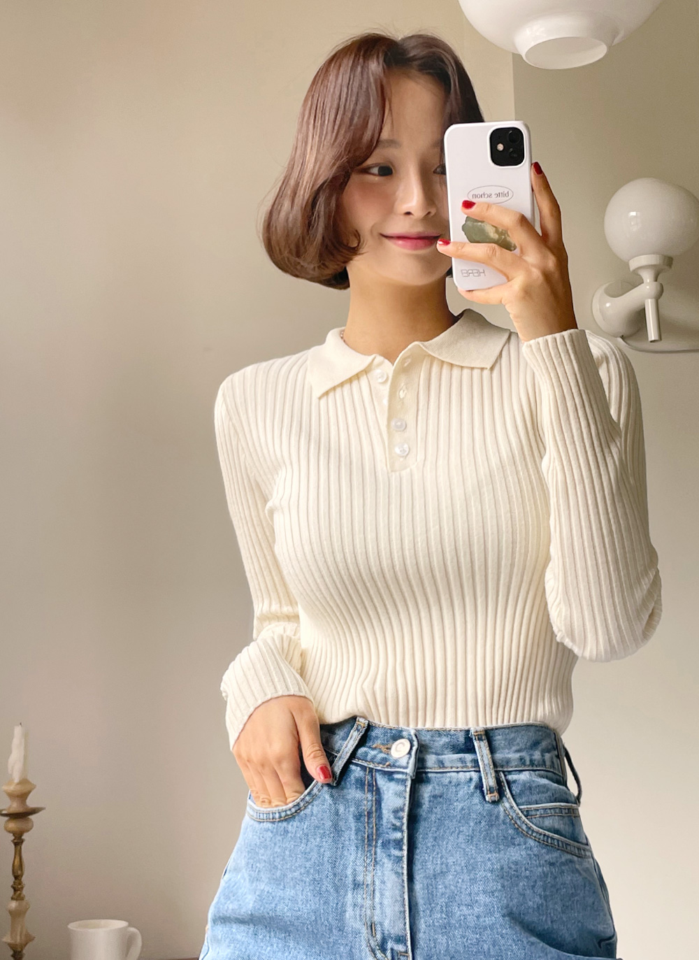 ポロカラーリブニット・全6色 | DHOLIC | 詳細画像26