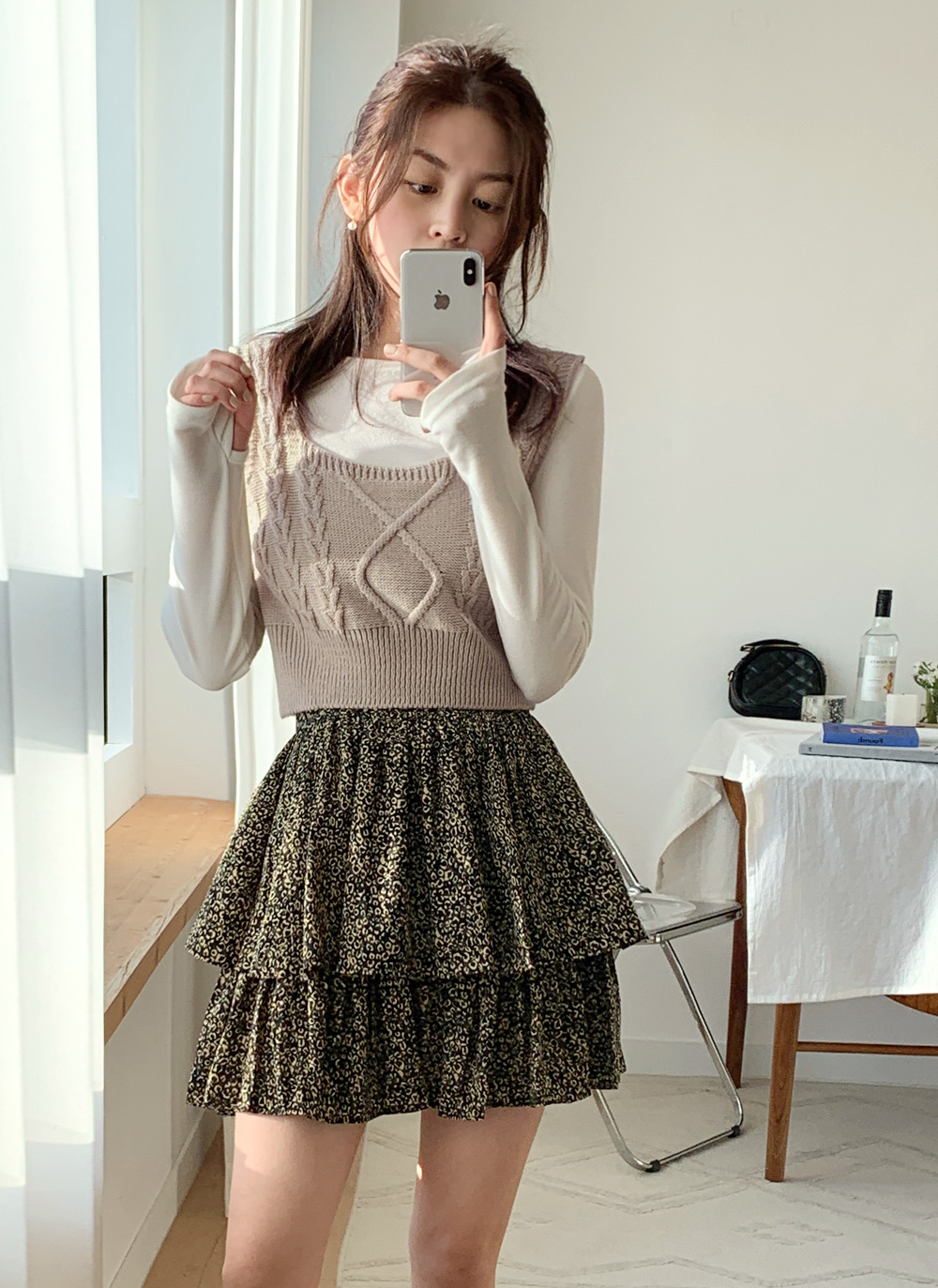 ダイアグラムチェック 高見え ニット ビスチェ SAKURA MIYAWAKI