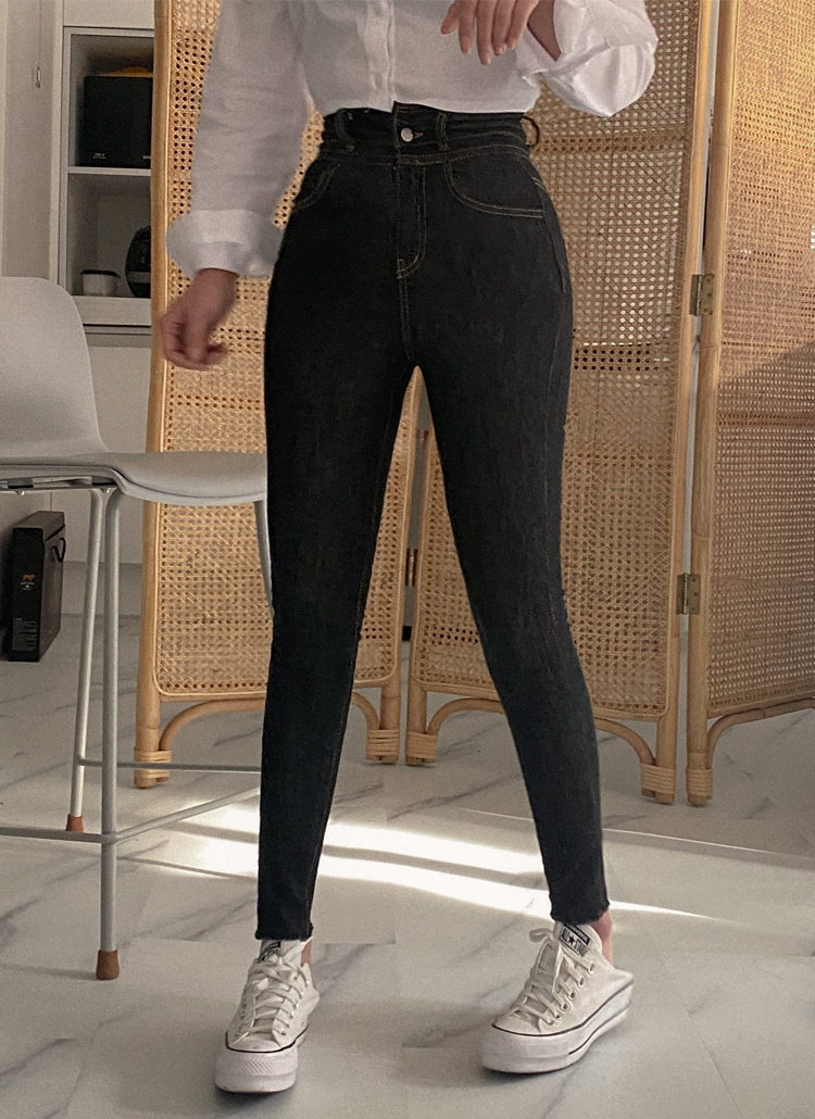 ハイウエストステッチスキニーデニムパンツ | レディース