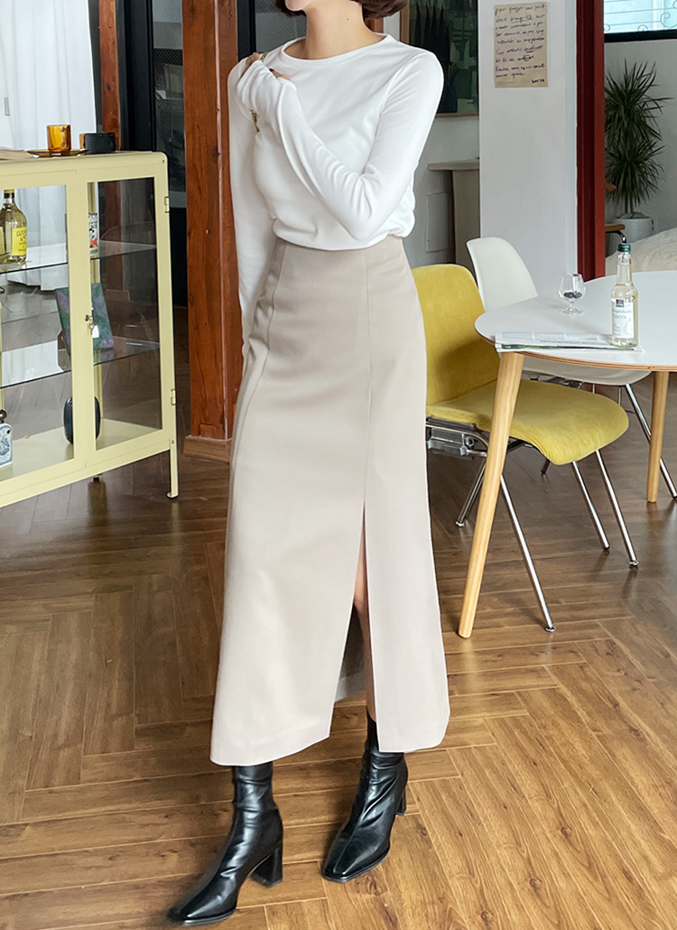 無地シンプルベーシックスリットiラインダーツロングスカート春秋冬 スカート スカート Dholic Ladies ディーホリックレディース ファッション総合通販 Dholic