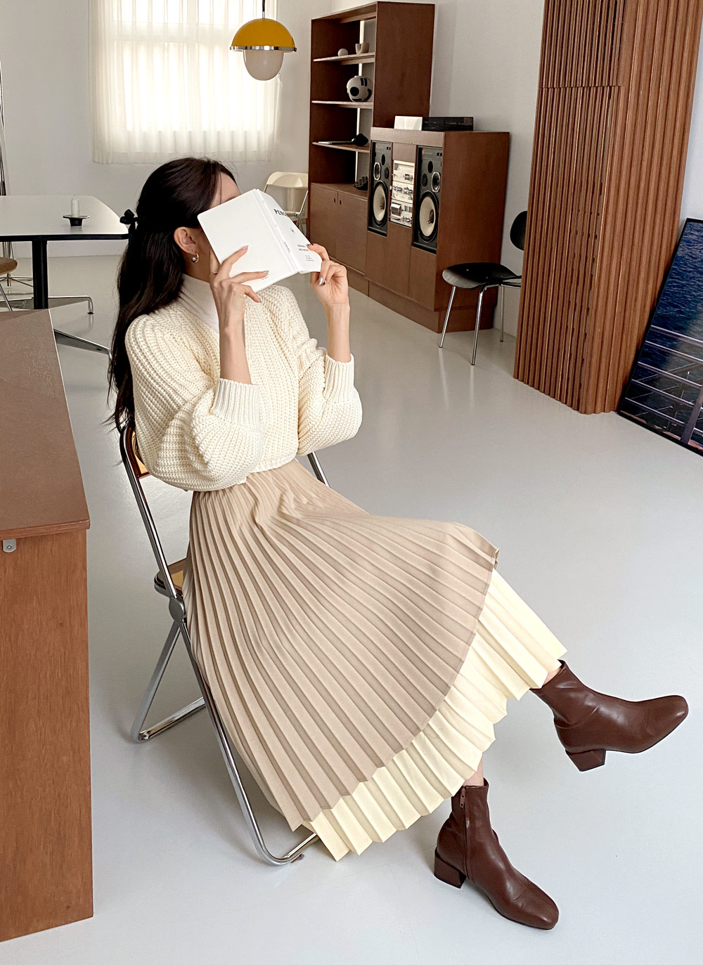 コントラストカラープリーツスカート・全3色 | DHOLIC | 詳細画像10