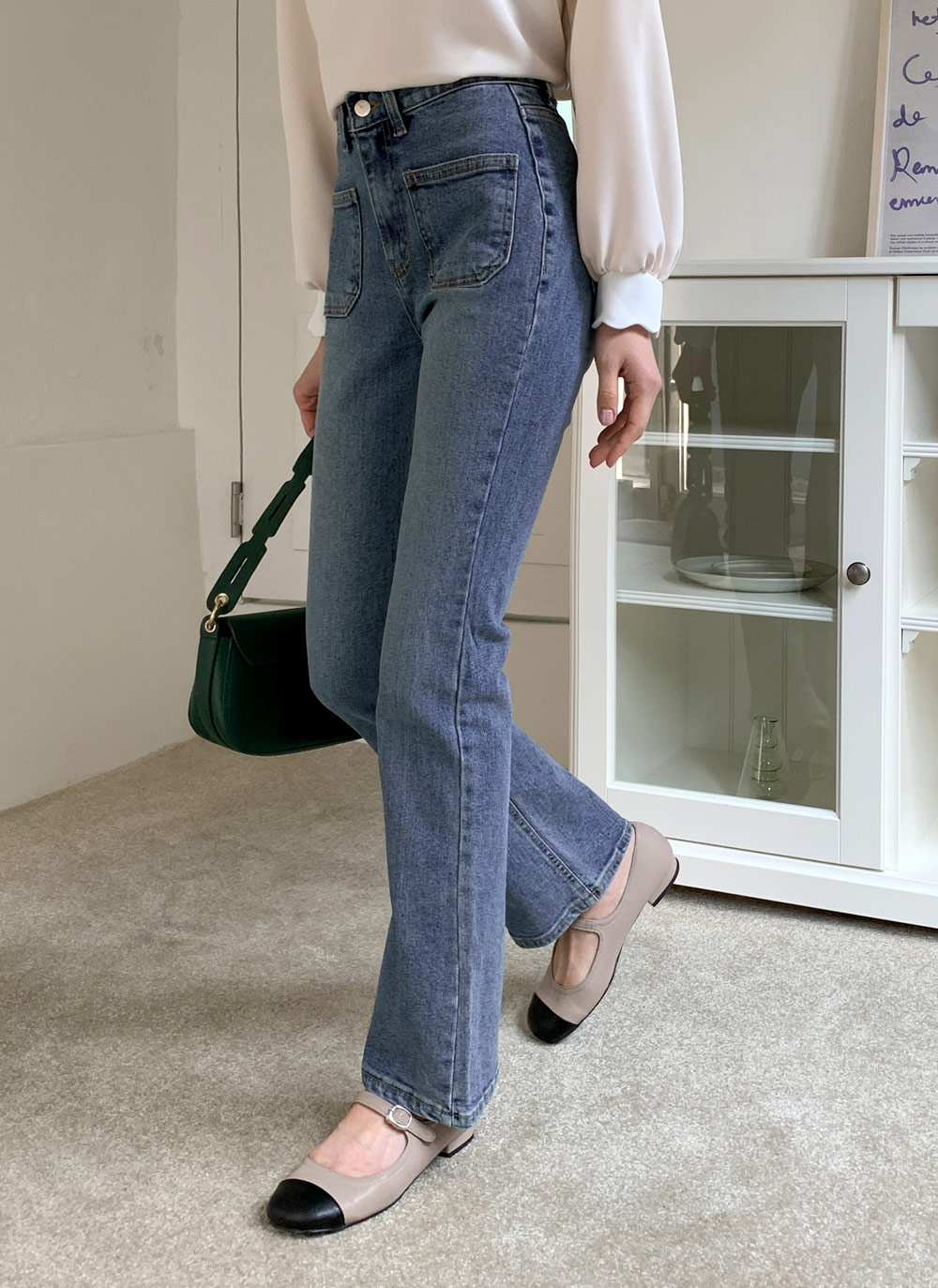 ポケットフレアデニムパンツ・全1色 | レディースファッション通販