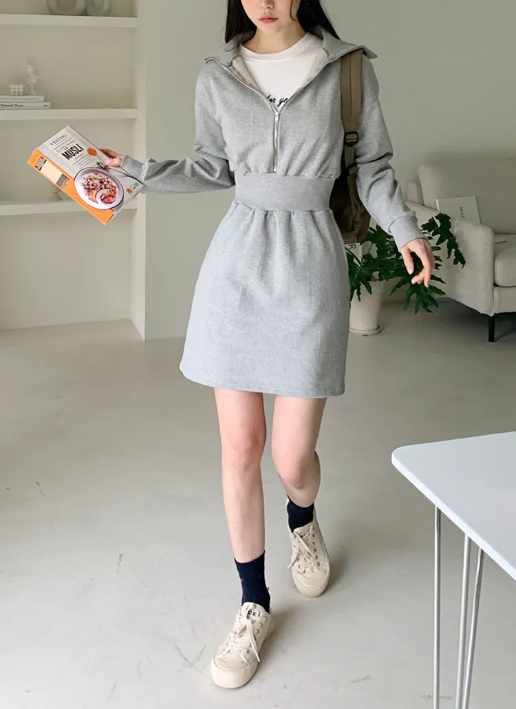 ハーフジップミニワンピース | DHOLIC | 詳細画像1