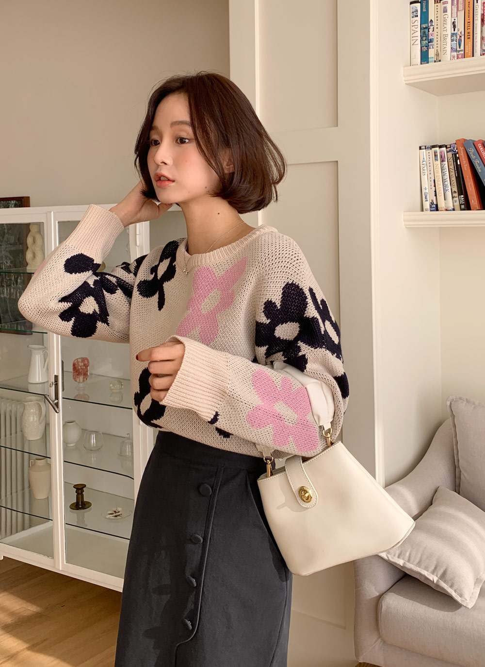 フラワーパターンニット・全5色 | DHOLIC | 詳細画像2