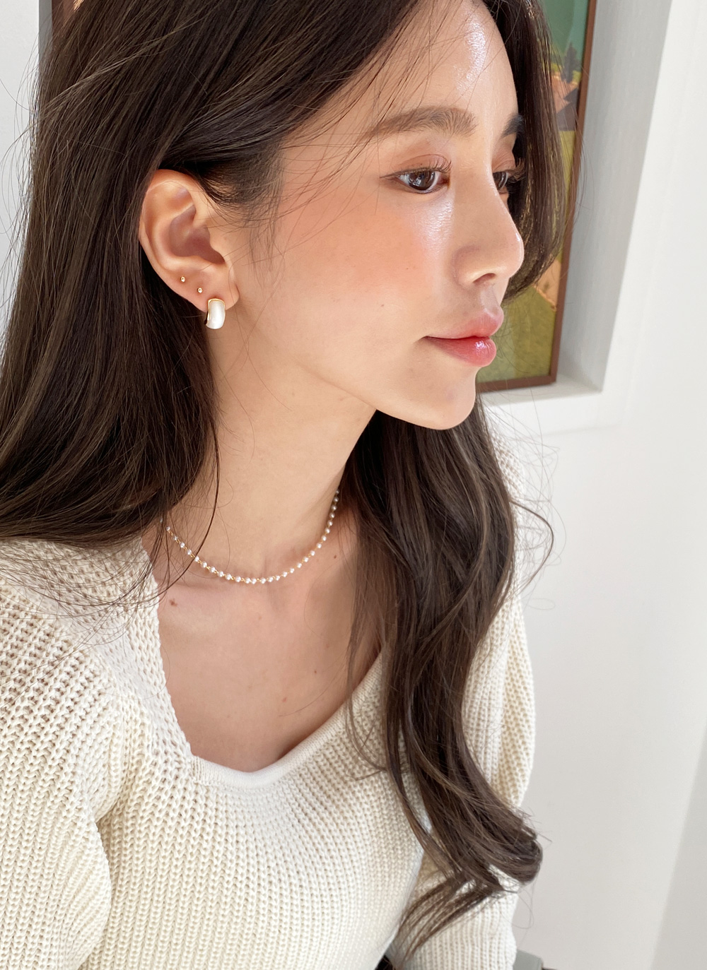 スクエアゴールドフレームピアス・全1色 | DHOLIC | 詳細画像5