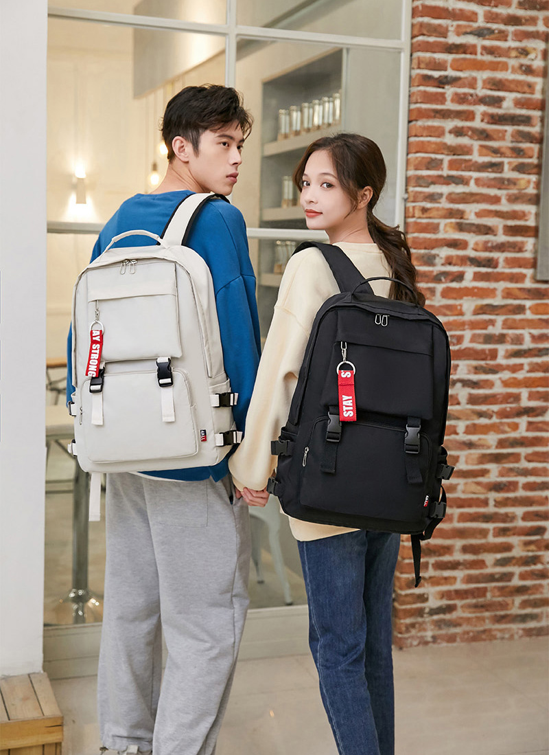 英字タグキーホルダー付バックパック | レディースファッション通販