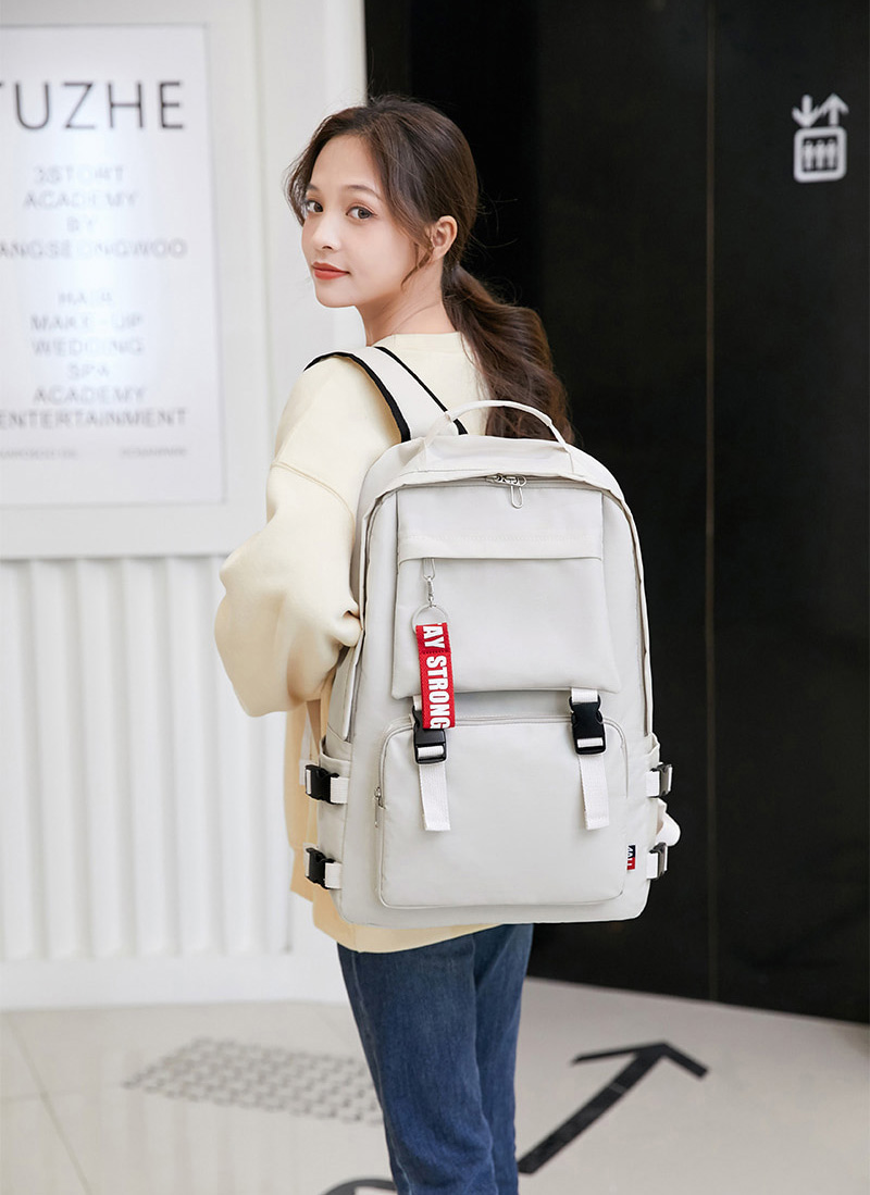 英字タグキーホルダー付バックパック | レディースファッション通販