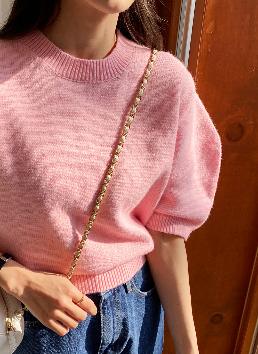 ウール混パフ半袖ニット・全4色 | レディースファッション通販 - DHOLIC 