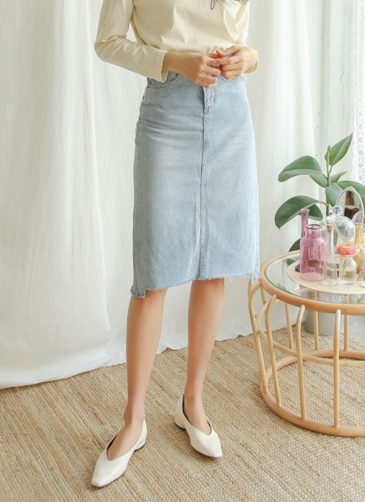 切りっぱなしスリットカットオフデニムスカート春夏秋冬 スカート デニムスカート Nain ナイン ファッション総合通販 Dholic