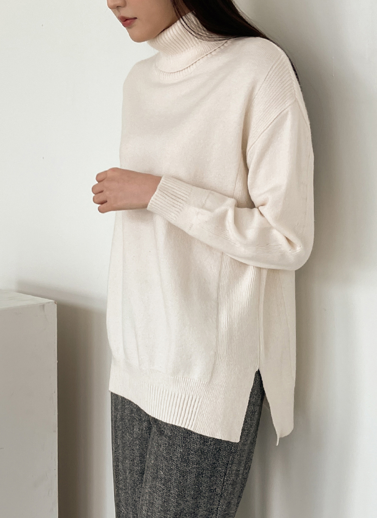 サイドスリットタートルネックニット P ニット カーディガン ニット レディースファッション通販 Dholic ディーホリック