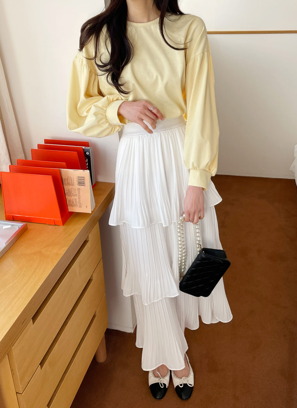プリーツティアードスカート・全2色 | レディースファッション通販