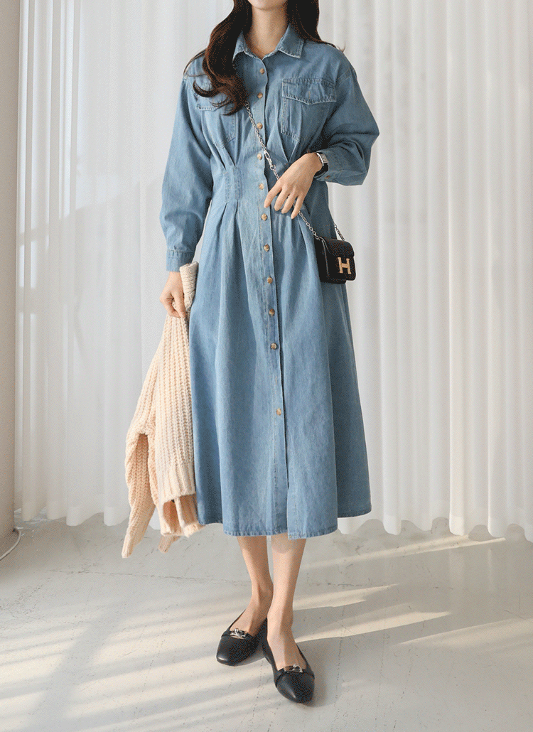 ウエストピンタックフロントボタンシャツフレアジーンズデニムワンピース春秋冬 ワンピース ロングワンピース Mayddle メイドゥル ファッション総合通販 Dholic ウエストピンタックフロントボタンシャツフレアジーンズデニムワンピース春秋冬 ワンピース ロングワンピース Mayddle メイドゥル ファッション総合通販 Dholic