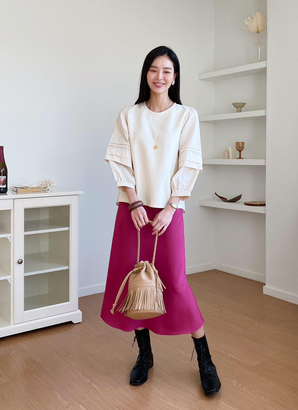 コントラストタックスリーブTシャツ・全3色 | DHOLIC | 詳細画像22