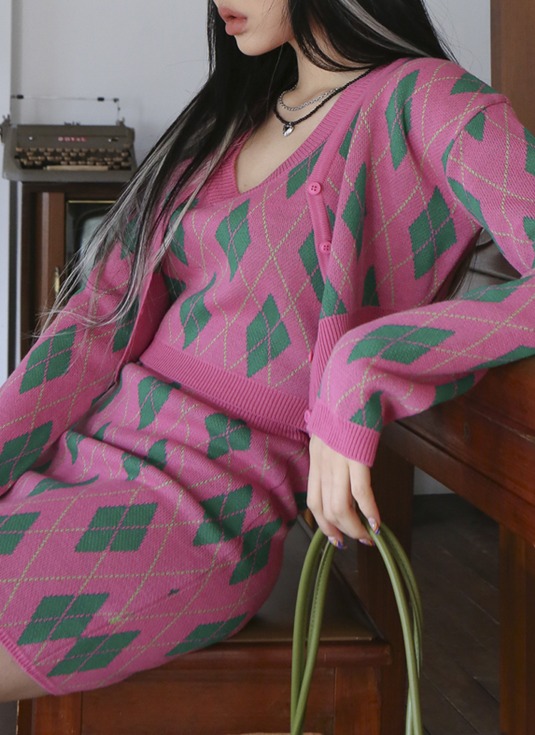 アーガイル柄ニットベスト P ニット カーディガン ニット レディースファッション通販 Dholic ディーホリック