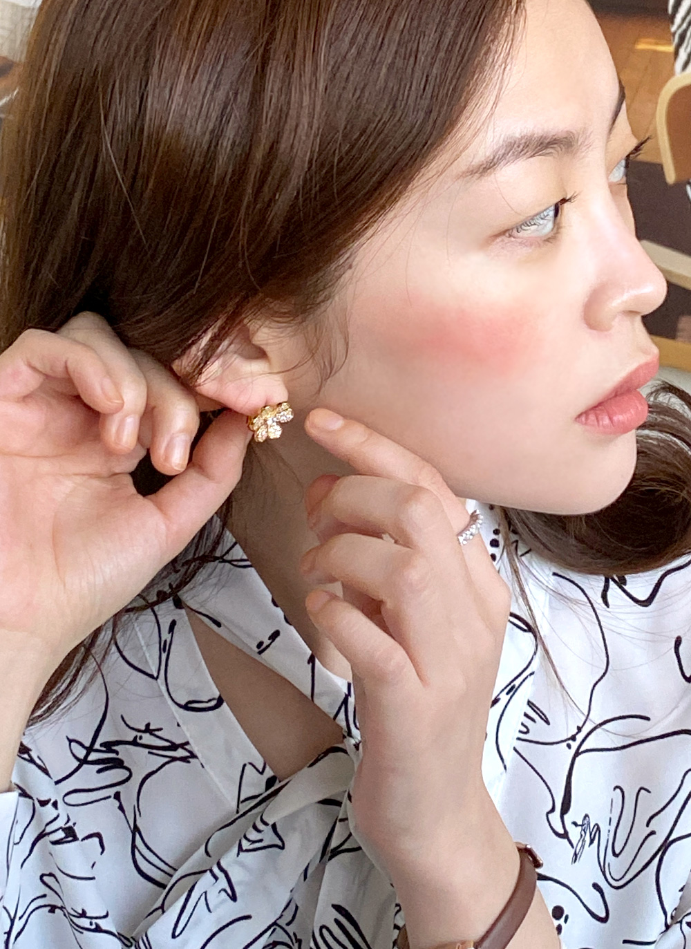 フラワーキュービックピアス・全2色 | DHOLIC | 詳細画像18