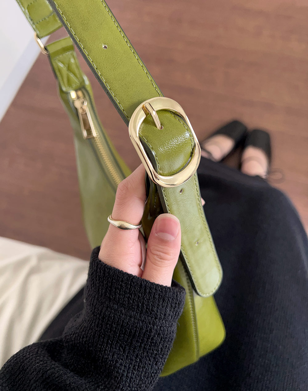 fake leather buckle bag | 詳細画像8