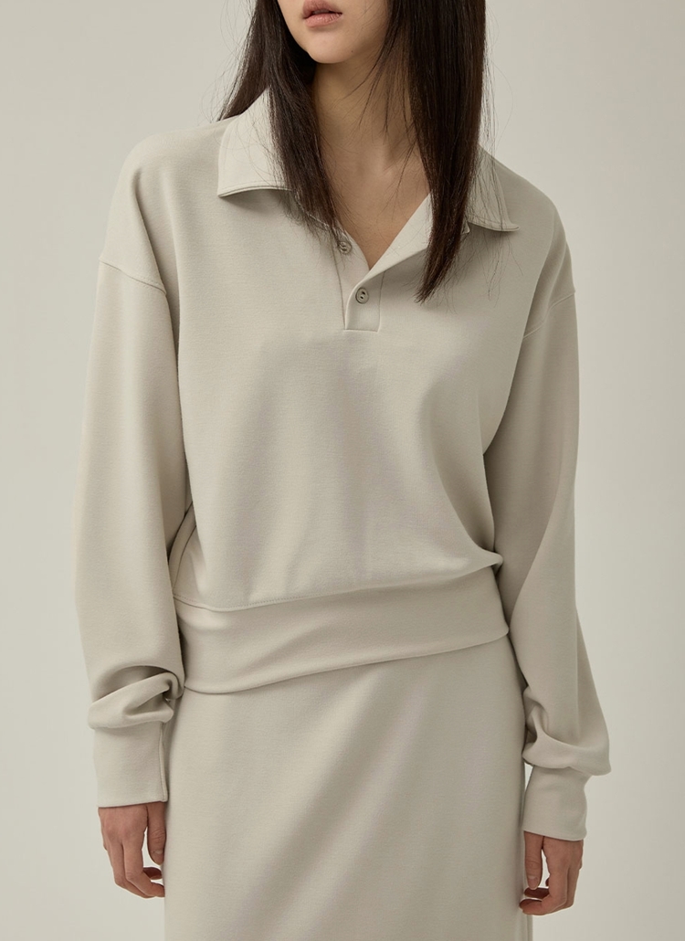 ルーズカラーハーフボタンドロップショルダースウェット春秋冬 トップス スウェット Magjay マグジェイ ファッション総合通販 Dholic