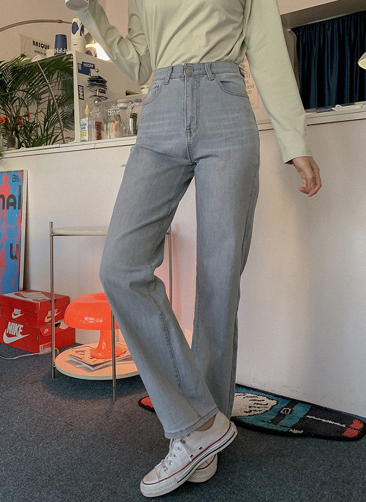 3TYPEウォッシングストレートデニムパンツ | レディースファッション