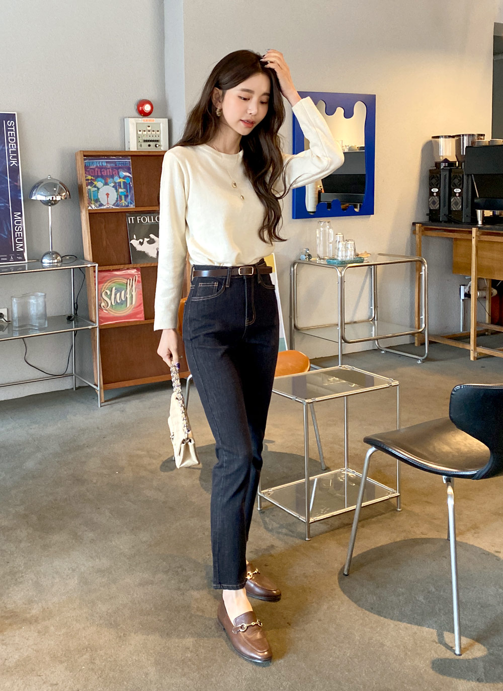 スリムストレートデニムパンツ・全1色 | レディースファッション スリムストレートデニムパンツ・全1色 | レディースファッション