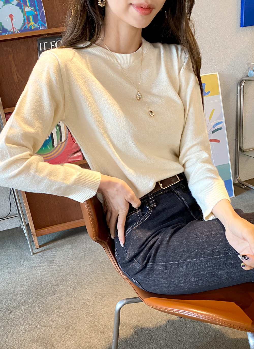 スリムストレートデニムパンツ・全1色 | レディースファッション