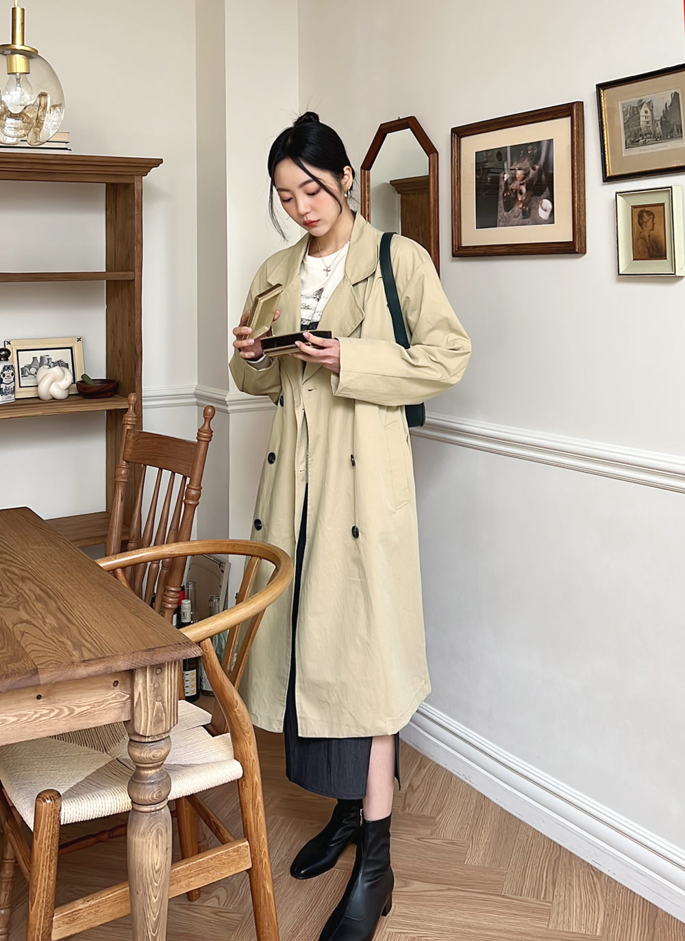 DHOLIC FROMDAYONE ダブルボタンミディトレンチコート DHOLIC FROMDAYONE ダブルボタンミディトレンチコート ダブル