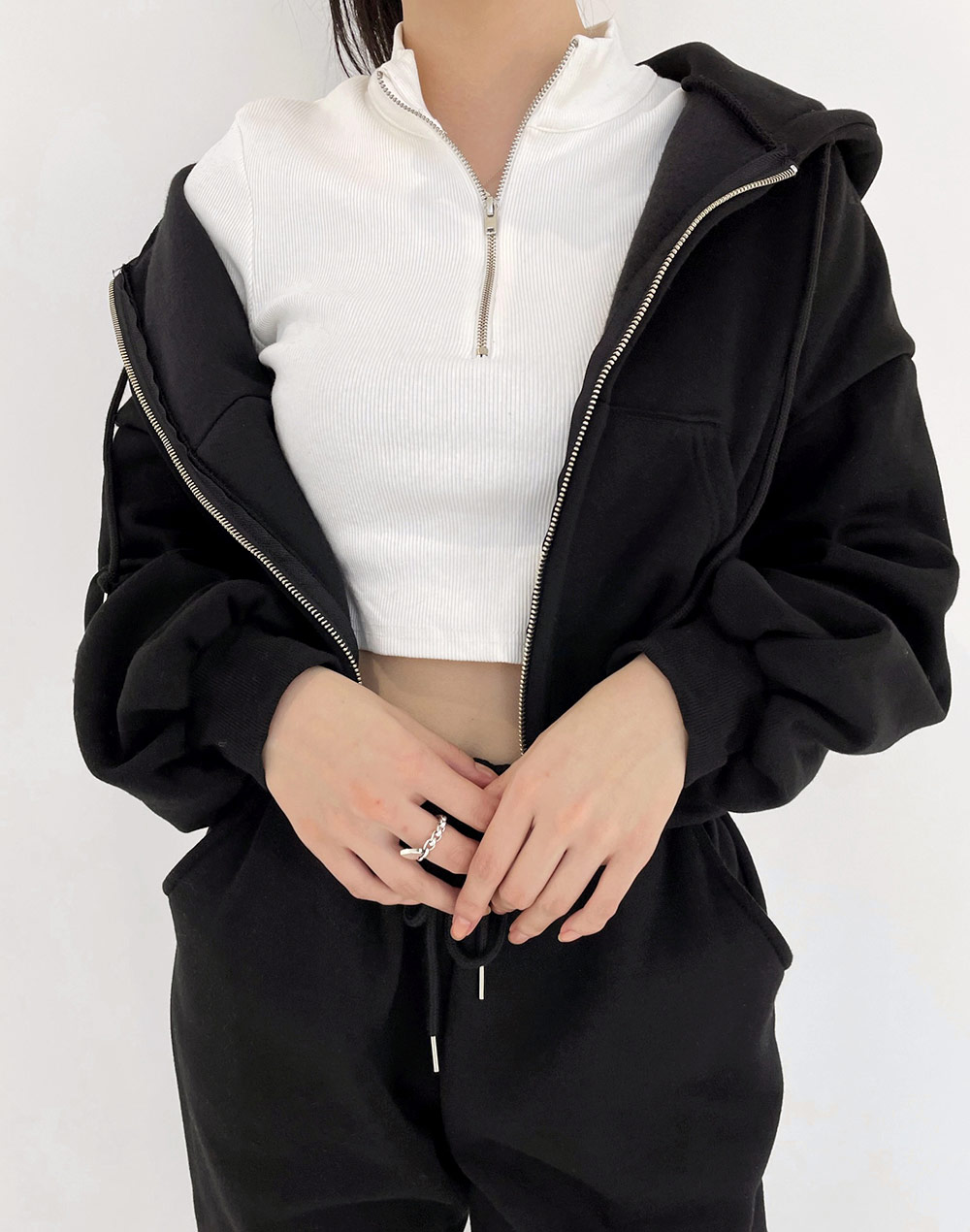 napping cropped full zip hoodie | レディースファッション通販 - DHOLIC