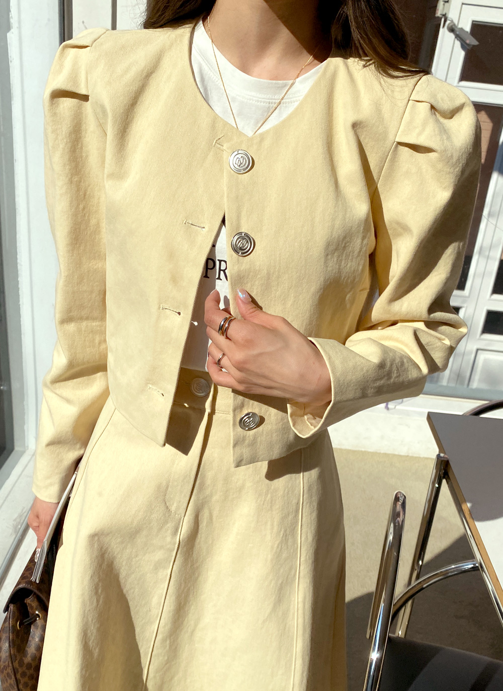 パフボタンジャケット&フレアロングスカートSET・全2色 | DHOLIC | 詳細画像14