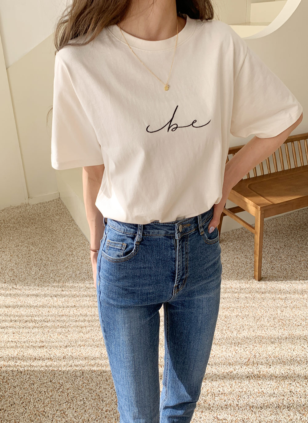 be刺繍ラウンド半袖Tシャツ・全3色 | DHOLIC | 詳細画像2