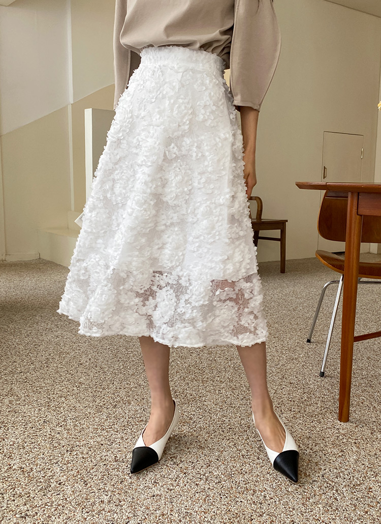 フローラル花柄フラワーテクスチャーレースaラインフレアミディスカート春秋冬 スカート スカート Dholic Ladies ディーホリックレディース ファッション総合通販 Dholic