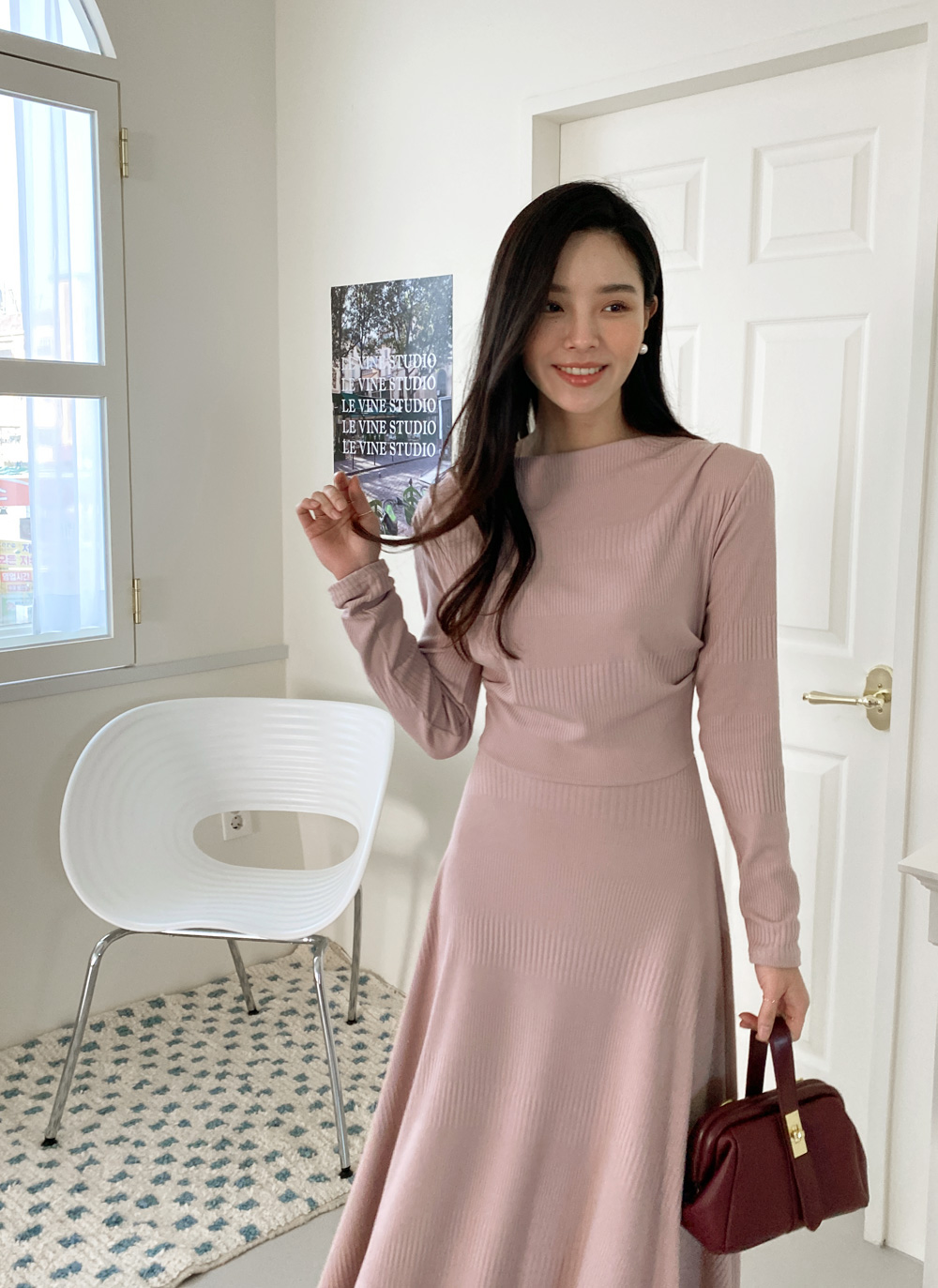 ドレープボートネックワンピース・全2色 | レディースファッション通販