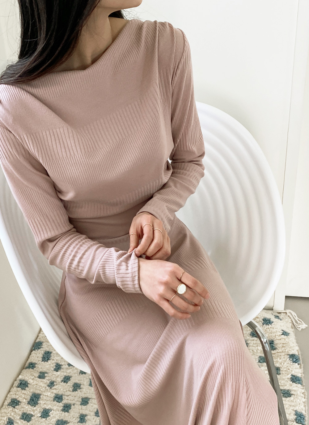 ドレープボートネックワンピース・全2色 | レディースファッション通販