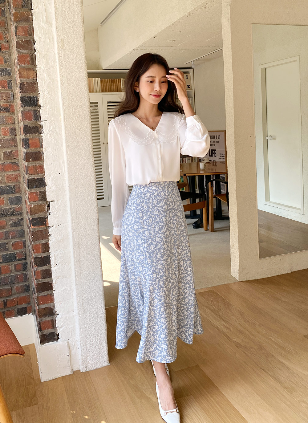 DHOLIC 花柄ロングスカート DHOLIC(ディーホリック)の「フローラルAラインスカート全3色・b66515