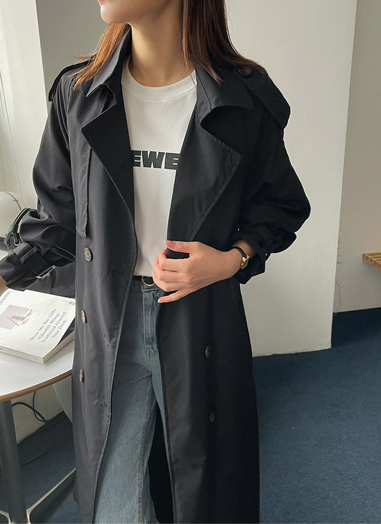 ツーポケットガンフラベルト付ダブルボタントレンチコート春秋冬 アウター コート Twee トゥウィ ファッション総合通販 Dholic