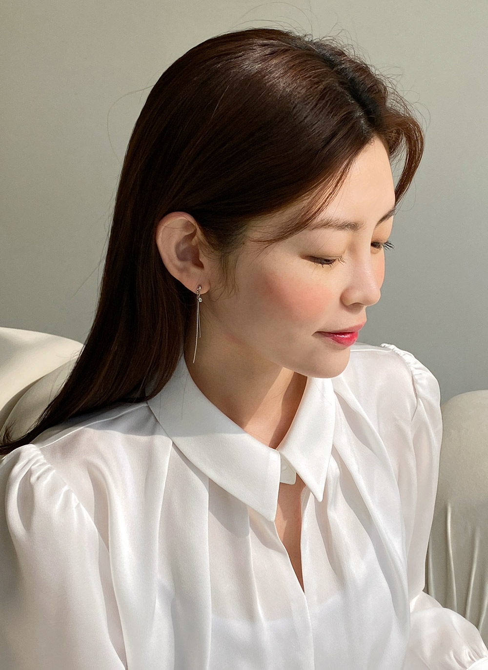 ZARA ガラスピアス／レッド