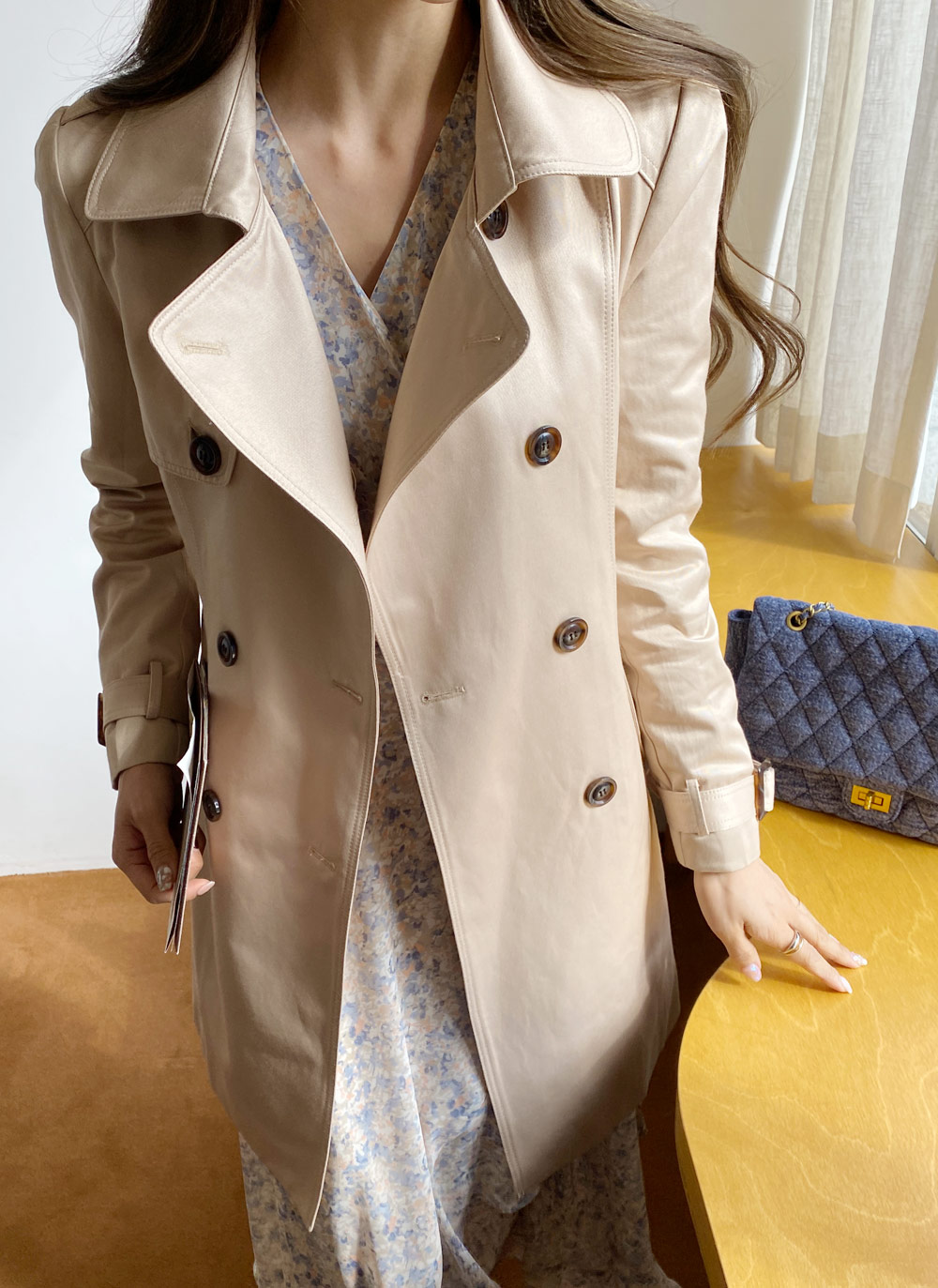 美品✨ホワイト トレンチコート ベルト付き NEW CLOSET トレンチコート ホワイト |アウター・ジャケット