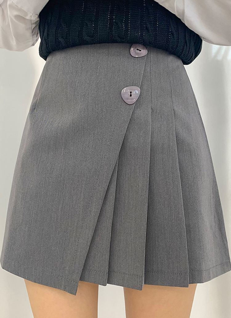 パンツ裏地ビッグツーボタンプリーツフレアミニスカート春夏秋冬 スカート ミニスカート Bullang Girls ブランガールズ ファッション総合通販 Dholic