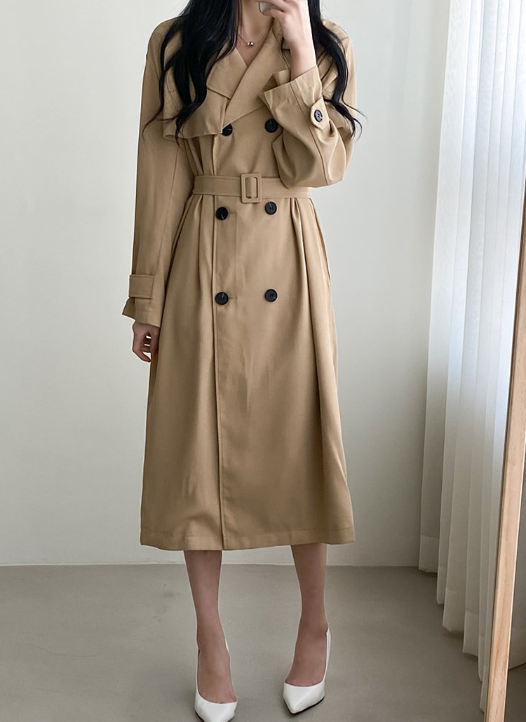 ベルト付つきセットsetロングダブルボタントレンチコート春秋冬 アウター コート Dangosister ダンゴシスター ファッション総合通販 Dholic