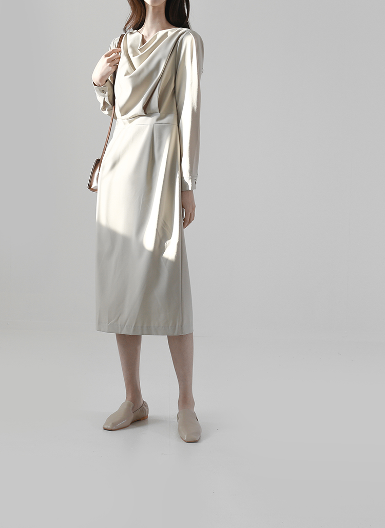 ダーツラインバックスリットドレープhラインワンピース春秋冬 ワンピース ロングワンピース Themozz ザモズ ファッション総合通販 Dholic