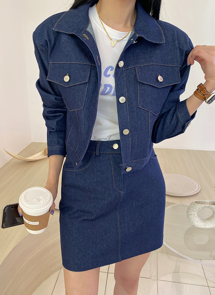 クロップドデニムジャケット P3405 アウター ジャケット レディースファッション通販 Dholic ディーホリック