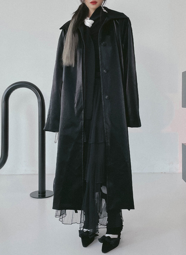 ストラップ付フェイクレザーコートエコレザー合皮春秋冬 アウター ジャケット Binarywon バイナリーワン ファッション総合通販 Dholic