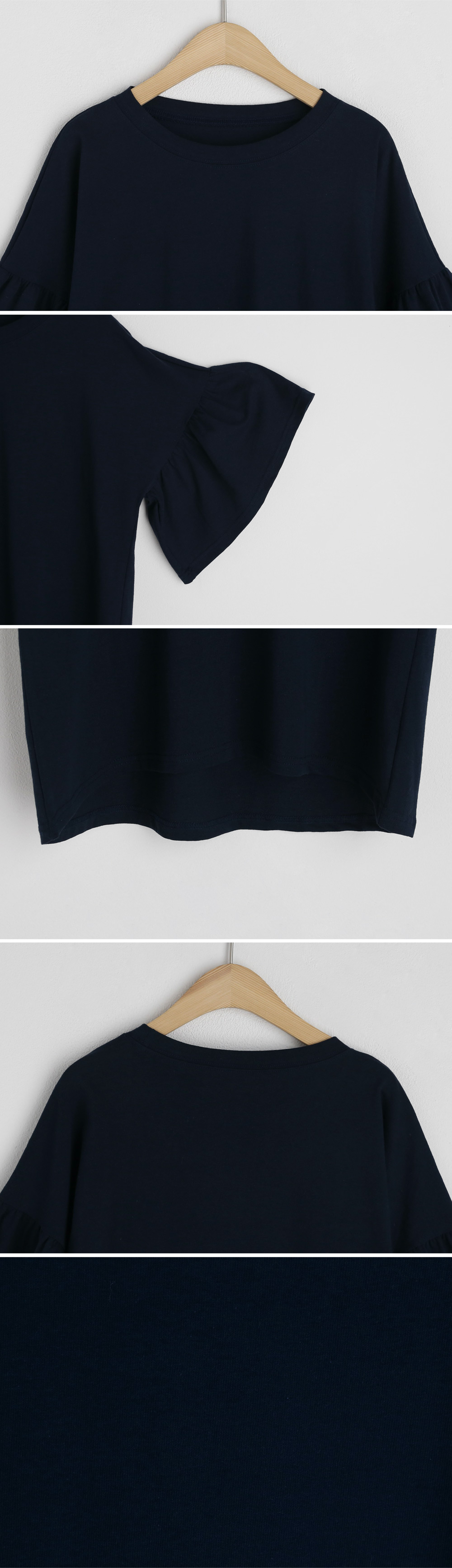 フレアスリーブTシャツ gram. tシャツ 刺繍デザインフレアスリーブハーフジップTシャツ