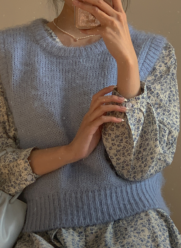 ソフトタッチラウンドネックニットベストパステルカラー無地ベーシックシンプル春秋冬 トップス ベスト Femmemuse ファムミューズ ファッション総合通販 Dholic