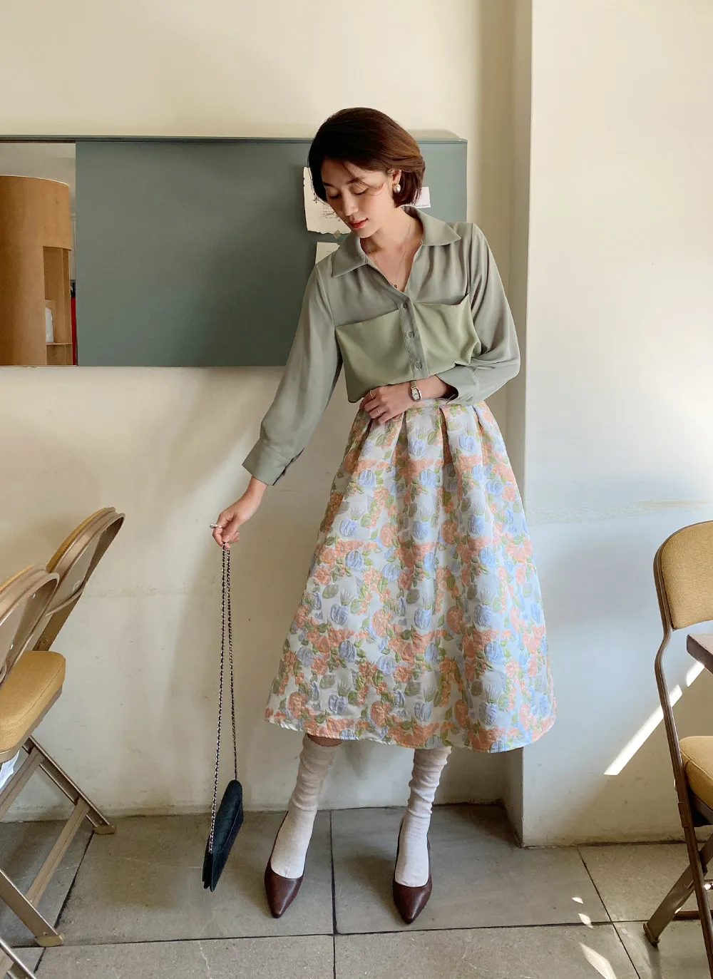 ジャガードAラインスカート・全2色 | レディースファッション通販 - DHOLIC 