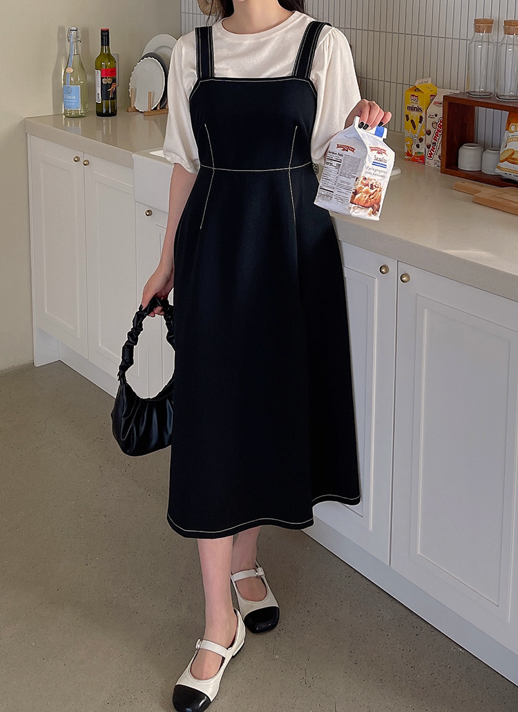 ステッチスリーブレスワンピースビスチェデートお出かけ春夏秋冬 ワンピース ミディワンピース Ririnco リリエンコ ファッション総合通販 Dholic