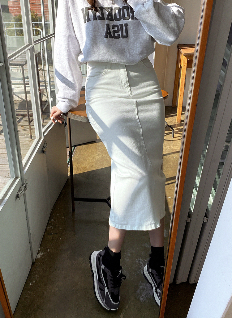 ホワイトカラーバックスリットスカート | chicfox | 詳細画像1